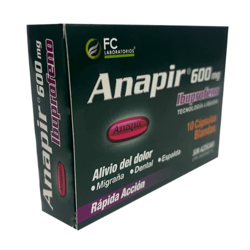 ANAPIR IBUPROFENO 600MG CAP BLANDAS X 10